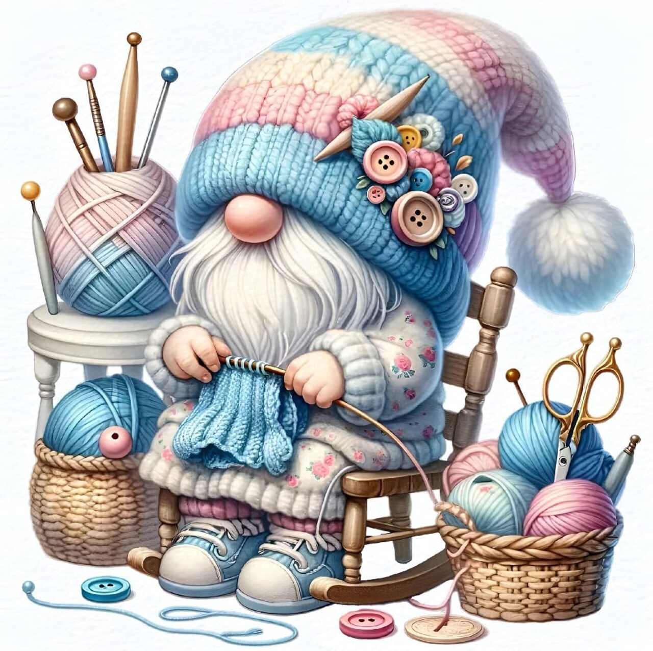 Gnome 5D Diamond Painting Kit for Adults, Full Round Crystal Art, 14x14 in.